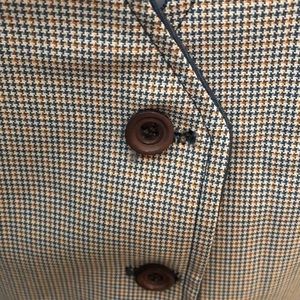 men’s vest reversible plaid / blue polyester button up size small retro vgt